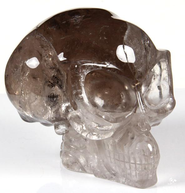Smokey Quartz Rock Crystal Carved Crystal Alien Skull 3550